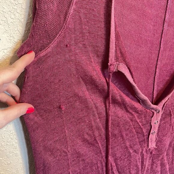 We the Free- Free People- Purple Affogato Hacci Linen Blend Tunic Popover, Small - Picture 10 of 14